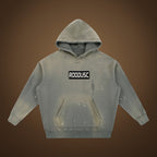 ROODUSC - Sweat à capuche vintage en molleton délavé à bords effilochés