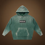 ROODUSC - Sweat à capuche vintage en molleton délavé à bords effilochés
