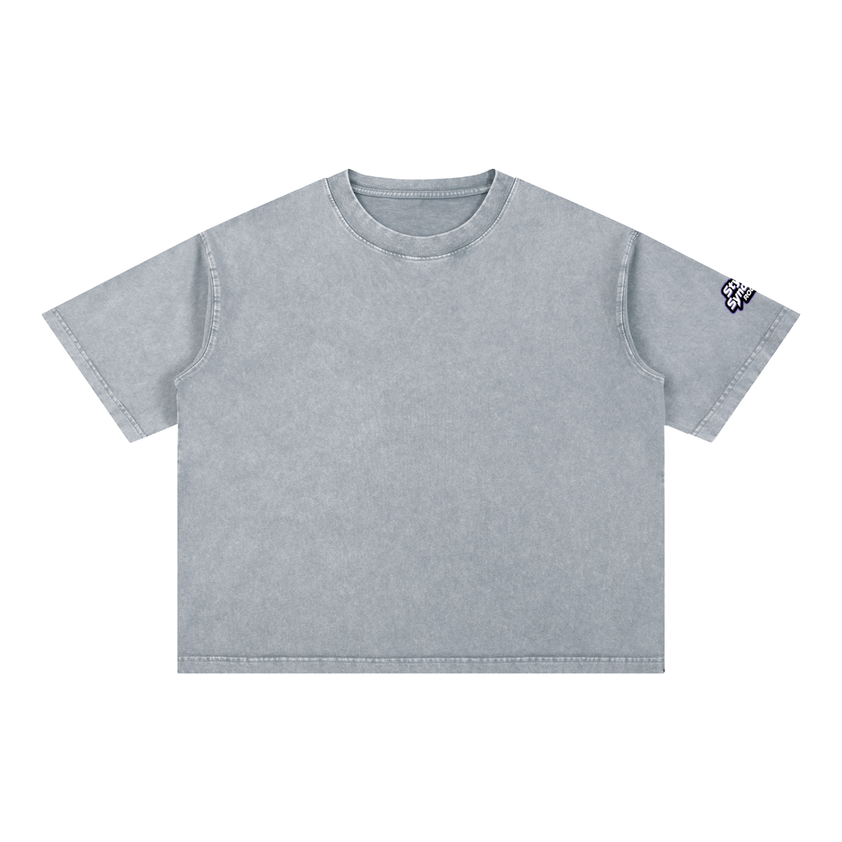ROODUSC - Camiseta de algodón de corte cuadrado con lavado mineral