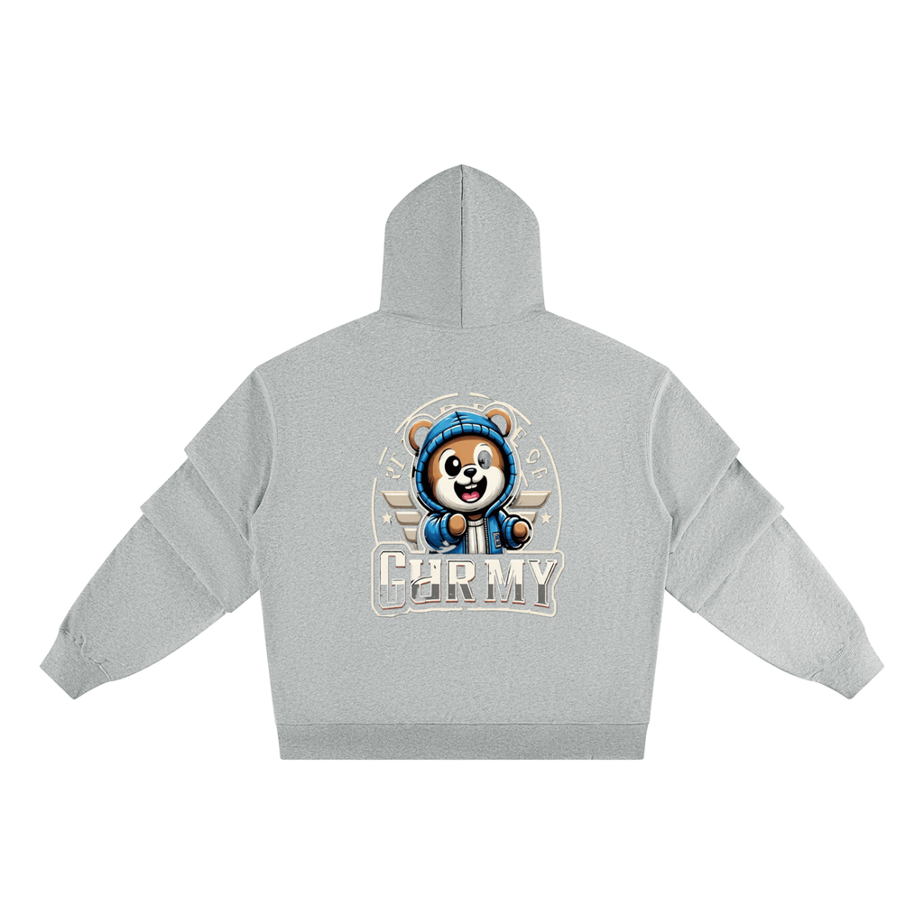 Unisex heavyweight ruched sleeves hoodie