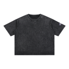 ROODUSC - Camiseta de algodón de corte cuadrado con lavado mineral