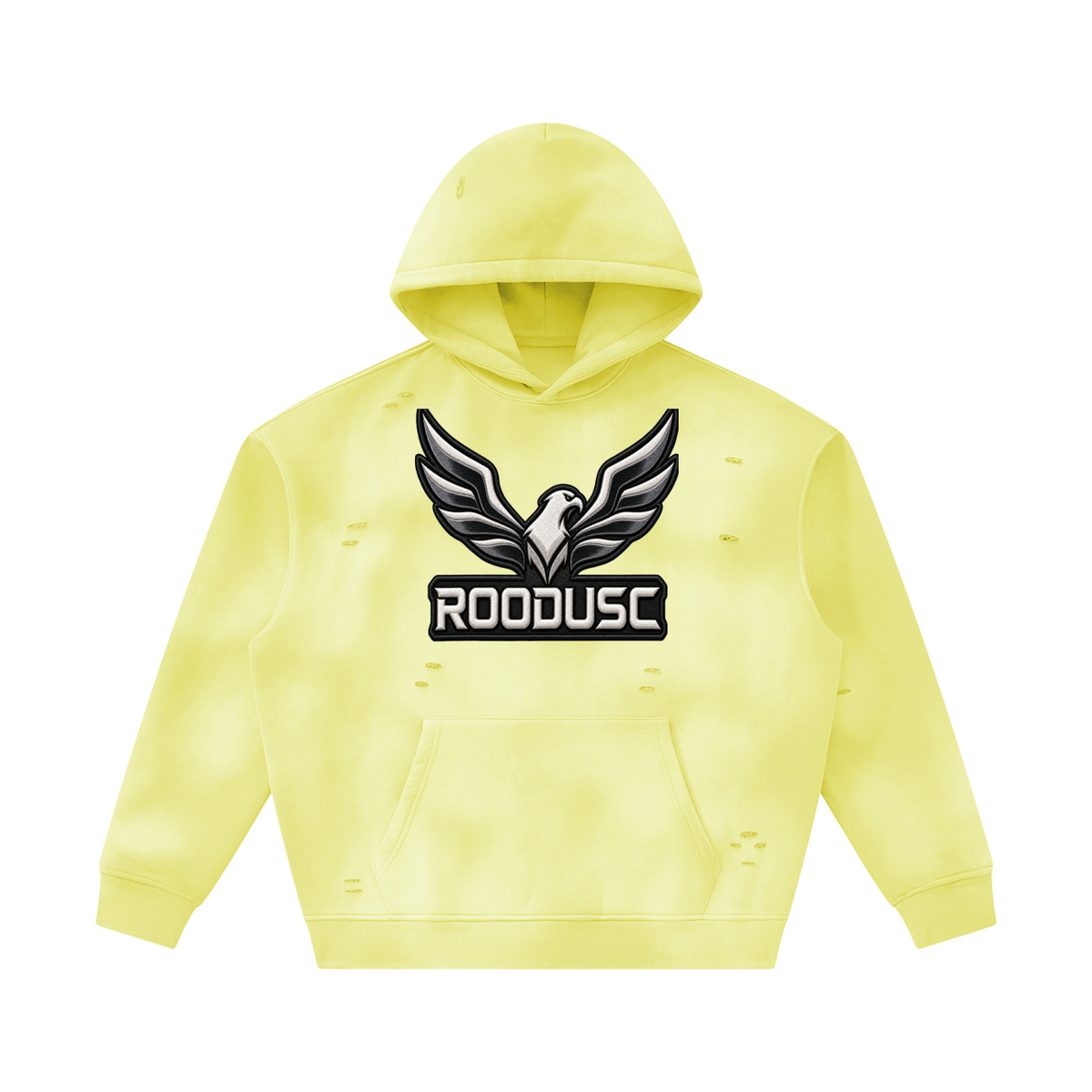 Sunfade two-way zipper boxy fleece hoodie