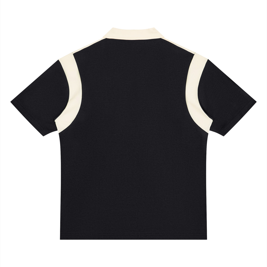 Unisex color block quarter zip polo shirt