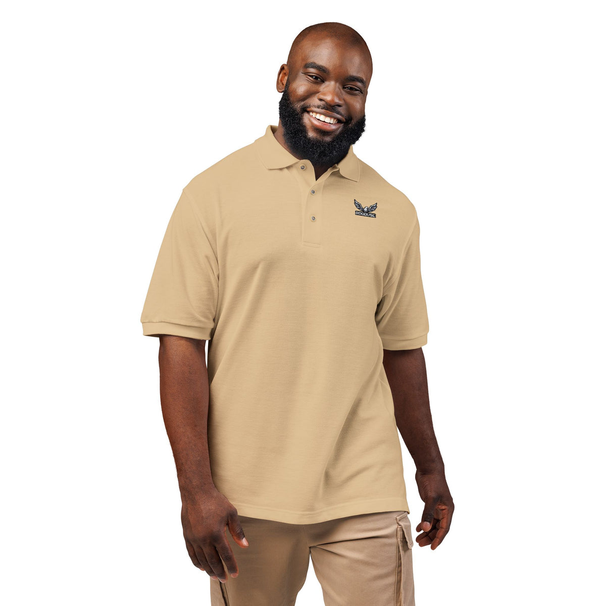 ROODUSC-Camisa tipo polo con astas de ciervo bordadas