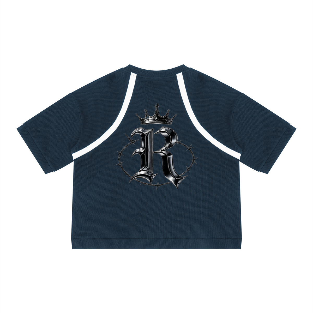 ROODUSC**Camiseta Unisex de Corte Cuadrado con Bloques de Color y Textura Waffle