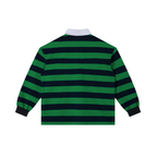 ROODUSC Striped Long-Sleeve Polo — Eagle Chest Emblem