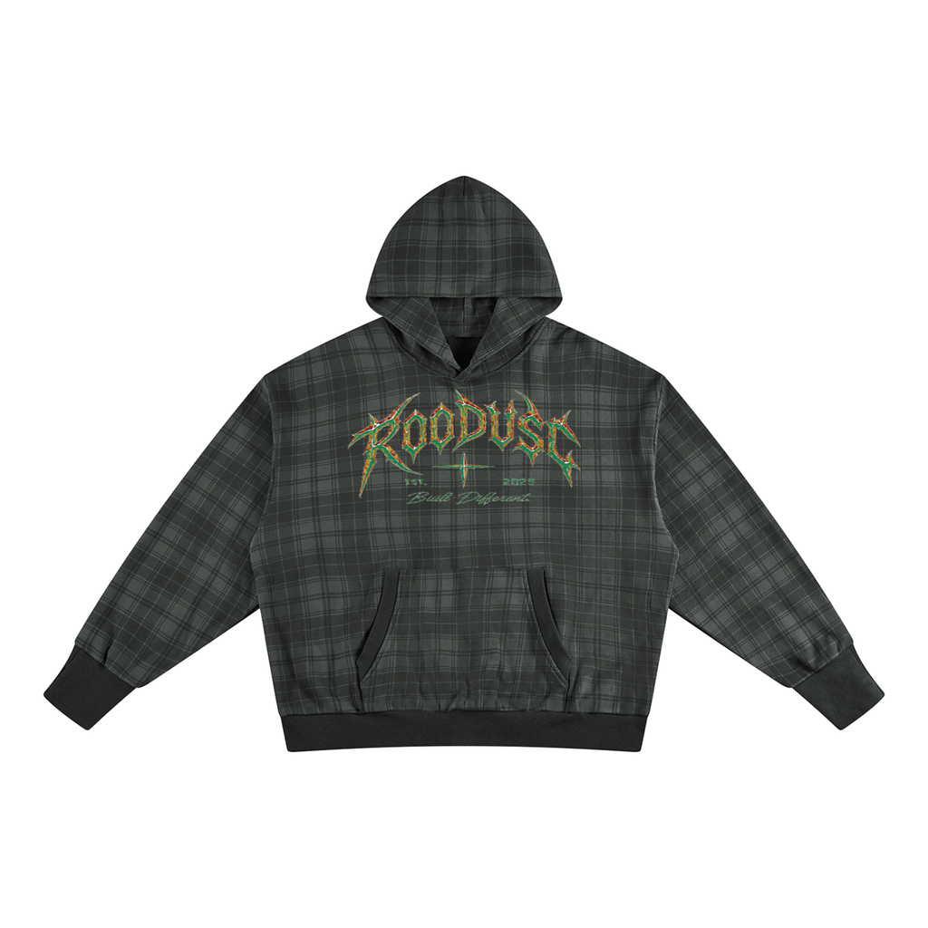 Sudadera con capucha unisex de cuadros en bloque de color