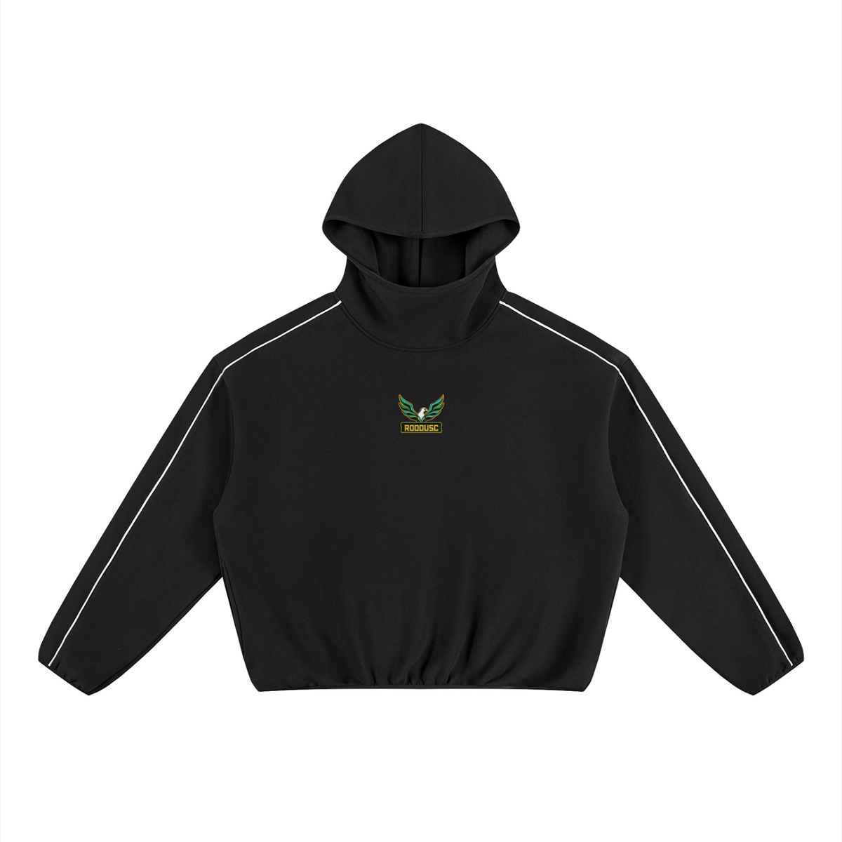 Unisex boxy piping fleece hoodie