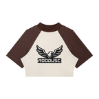ROODUSC - T-shirt court raglan color block pour femme