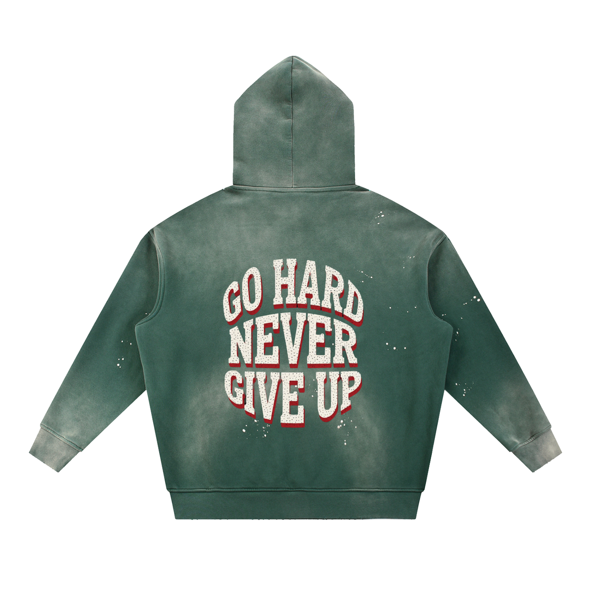 Vintage washed frayed fleece hoodie
