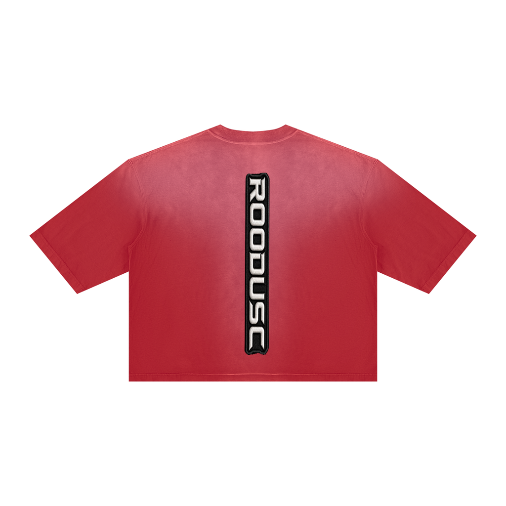 Camiseta unisex ROODUSC de corte cuadrado con efecto lavado vintage y desgaste por sol