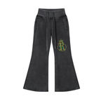Vintage washed flared fleece pants