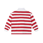 ROODUSC Striped Long-Sleeve Polo — Eagle Chest Emblem