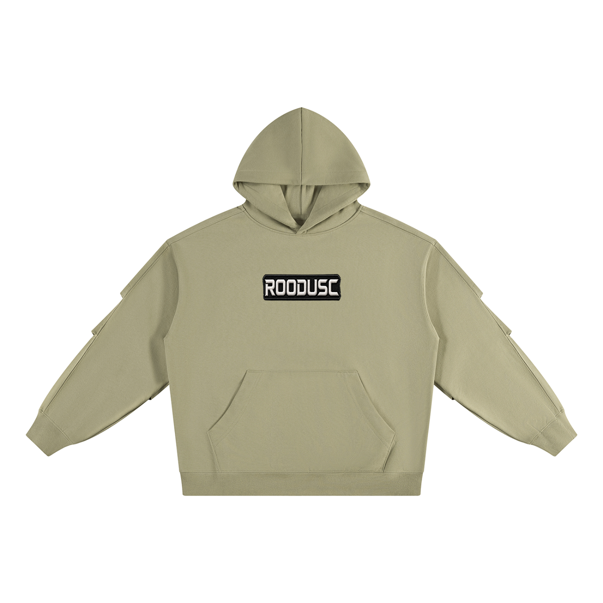 ROODUSC- Sudadera con capucha unisex de gramaje pesado y mangas fruncidas