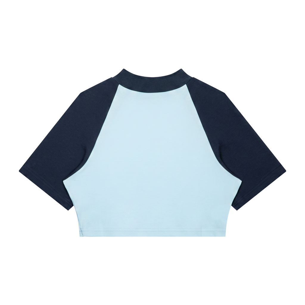 ROODUSC - T-shirt court raglan color block pour femme