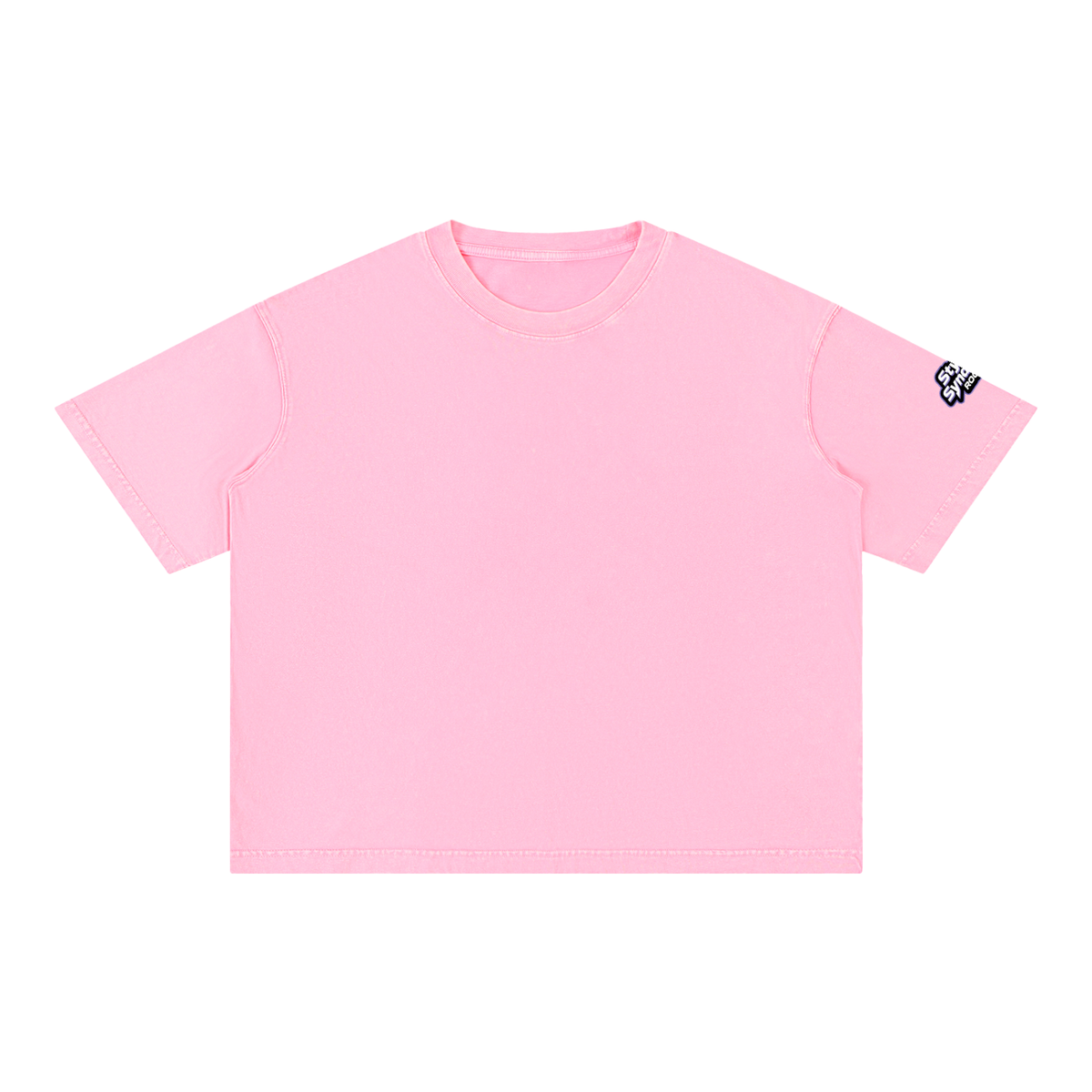 ROODUSC - Camiseta de algodón de corte cuadrado con lavado mineral
