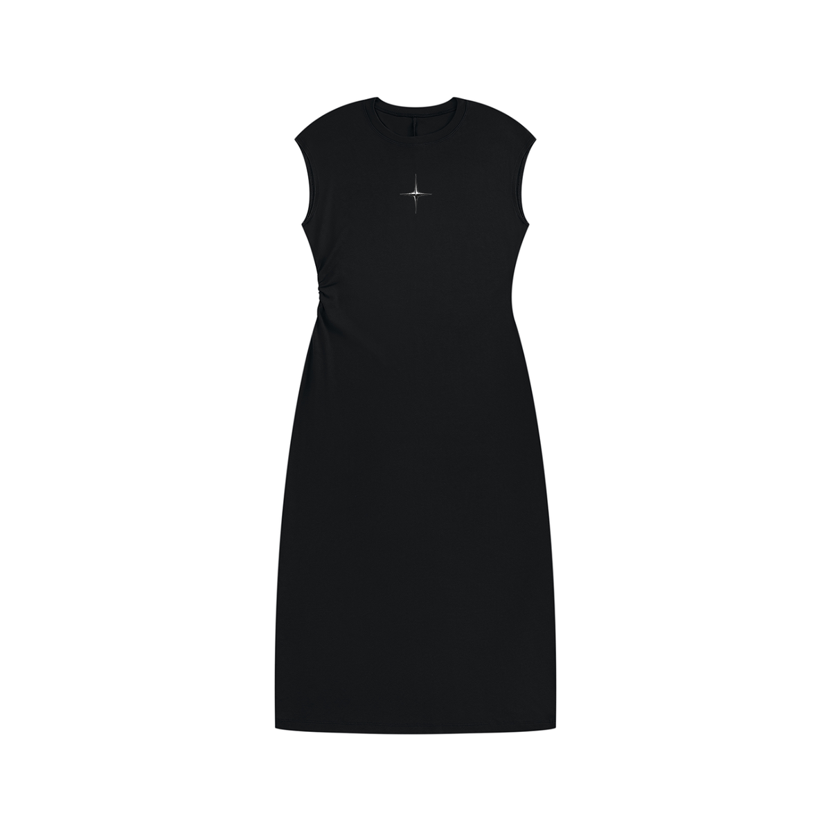 Vestido Fruncido sin Mangas