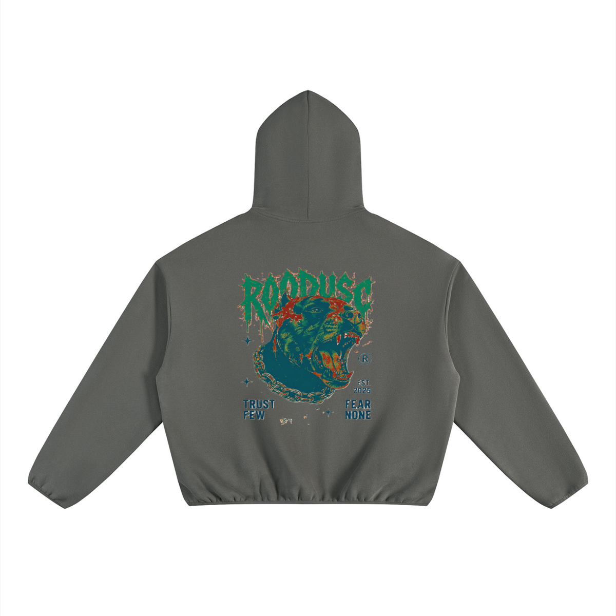 Sudadera con capucha unisex de tejido polar y corte cuadrado con ribetes
