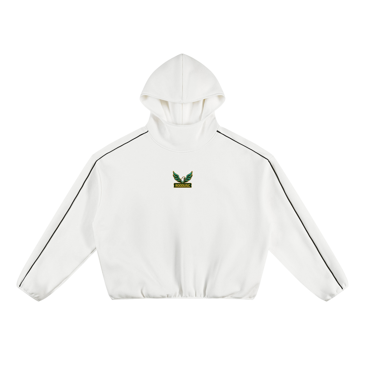 Unisex boxy piping fleece hoodie
