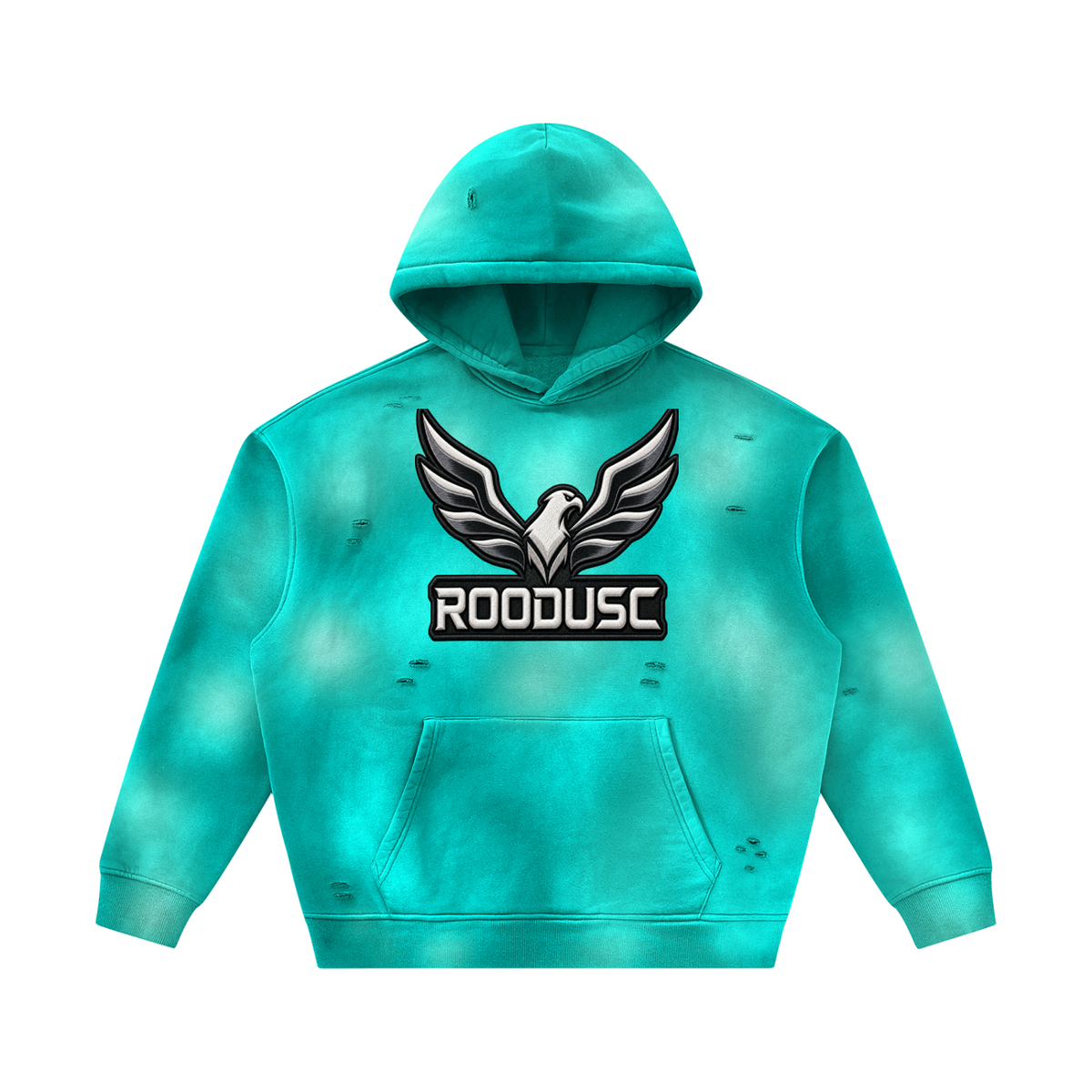 Sunfade two-way zipper boxy fleece hoodie