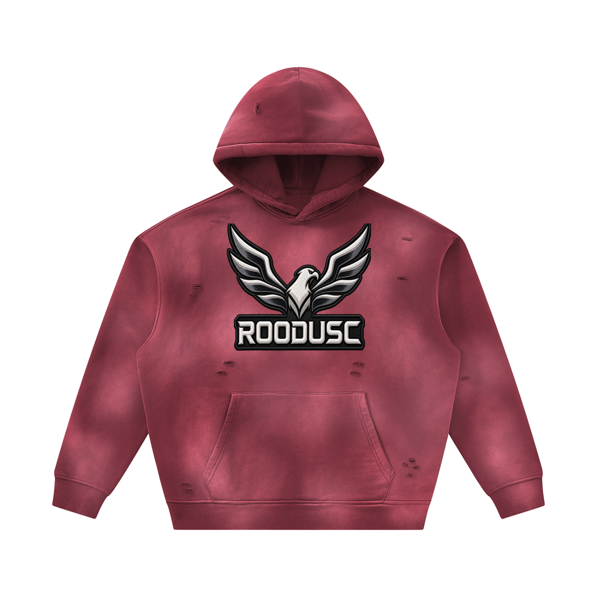 Sunfade two-way zipper boxy fleece hoodie