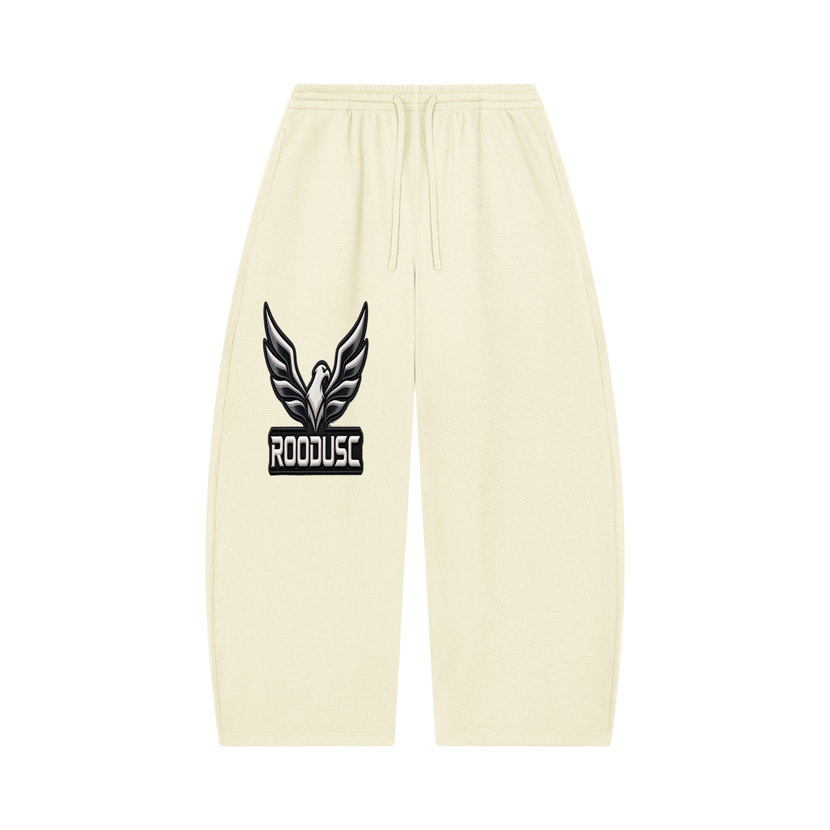 Unisex waffle barrel leg pants