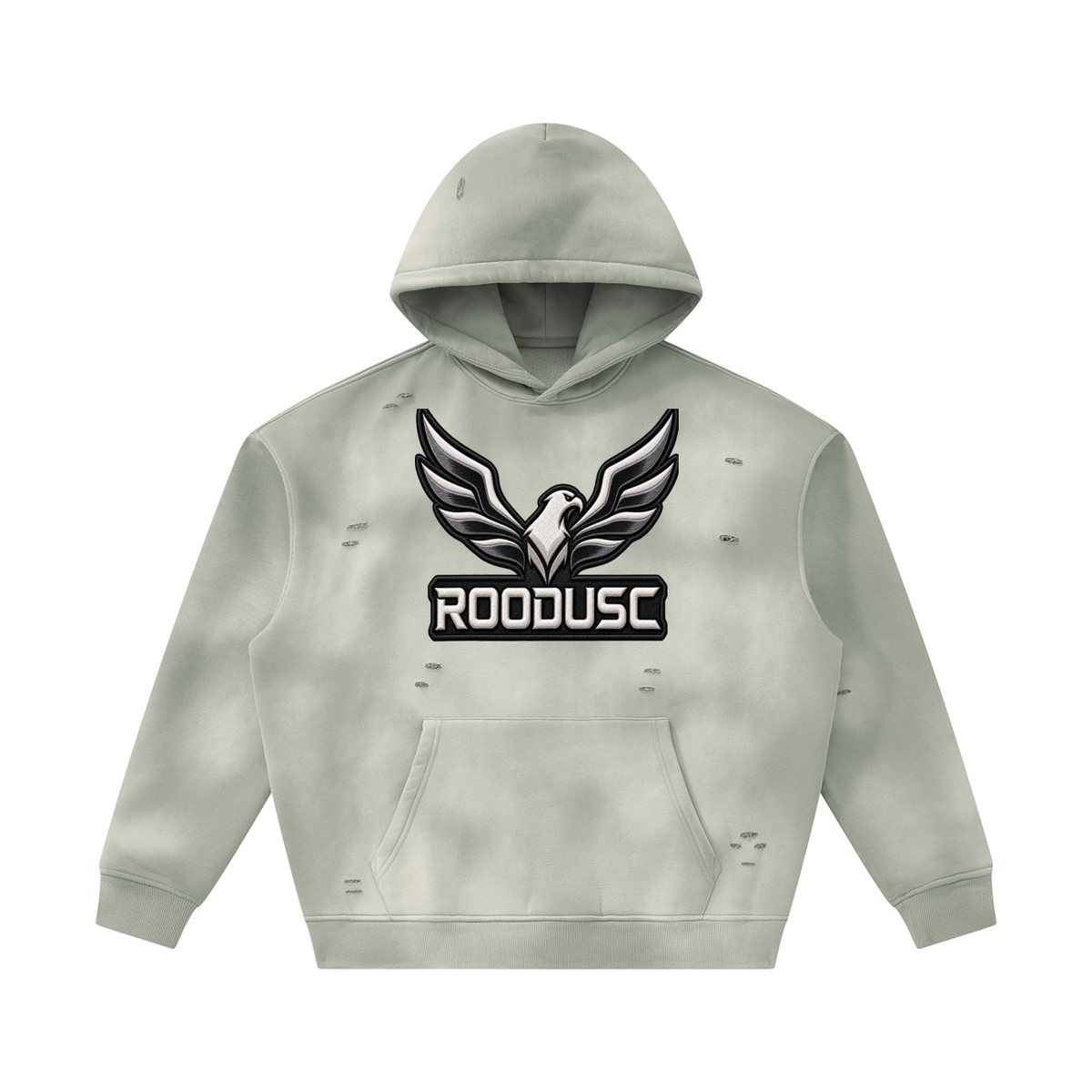 Sunfade two-way zipper boxy fleece hoodie