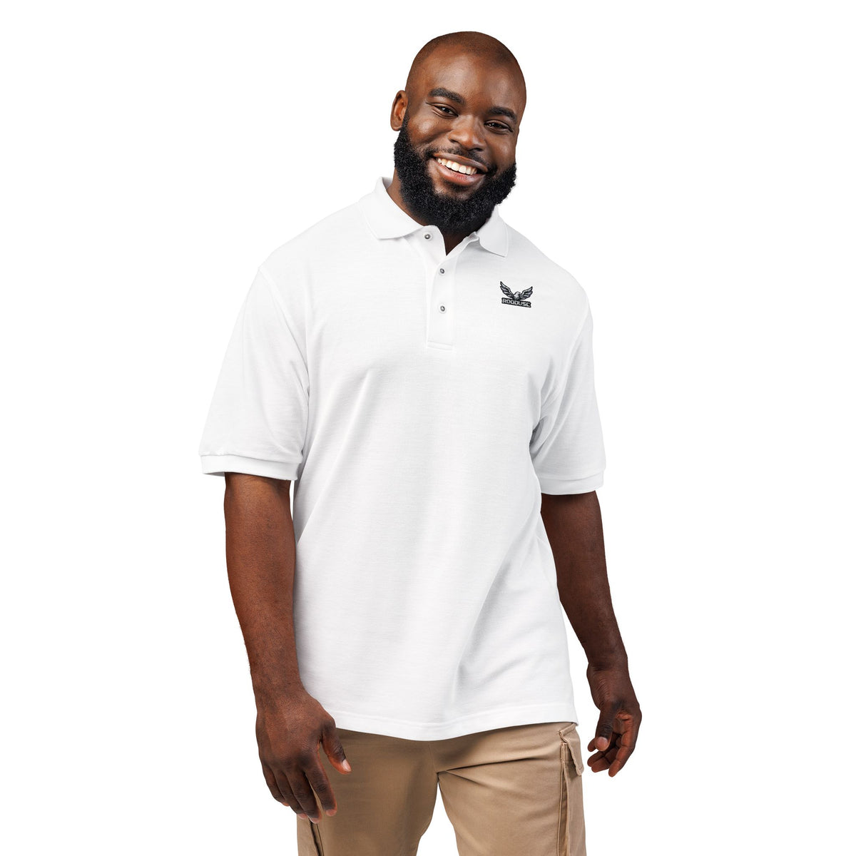 ROODUSC-Camisa tipo polo con astas de ciervo bordadas