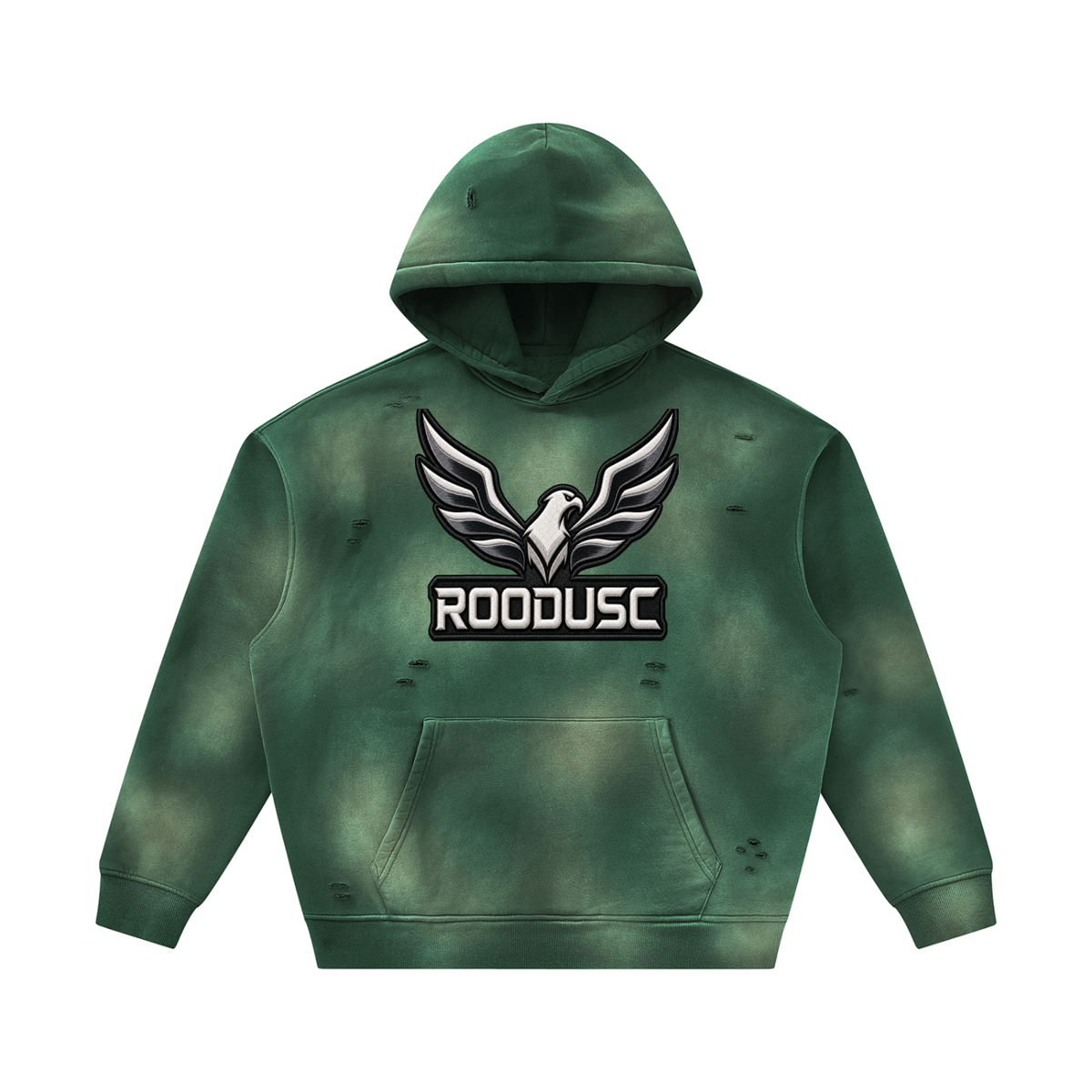 Sunfade two-way zipper boxy fleece hoodie
