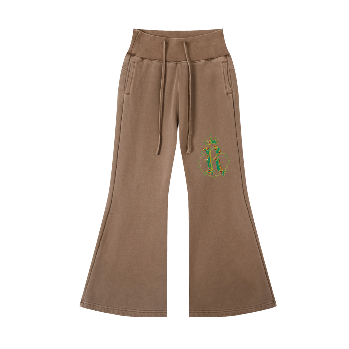 Vintage washed flared fleece pants