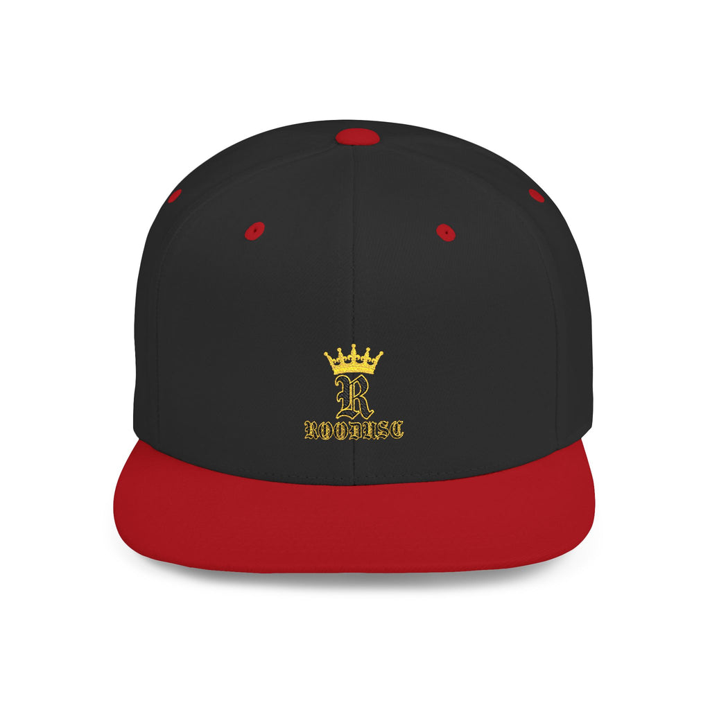 Crowned-R Snapback — Negro/Rojo