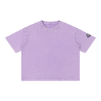 ROODUSC - Camiseta de algodón de corte cuadrado con lavado mineral
