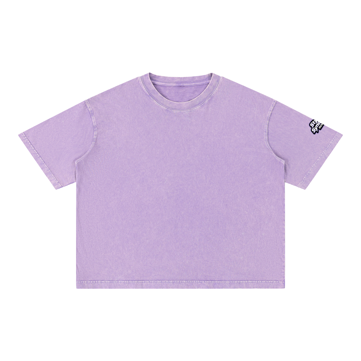 ROODUSC - Camiseta de algodón de corte cuadrado con lavado mineral