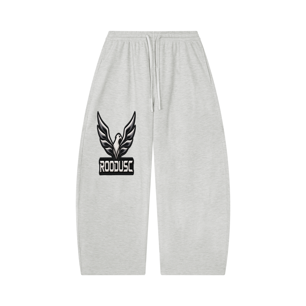 Unisex waffle barrel leg pants