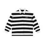 ROODUSC Striped Long-Sleeve Polo — Eagle Chest Emblem