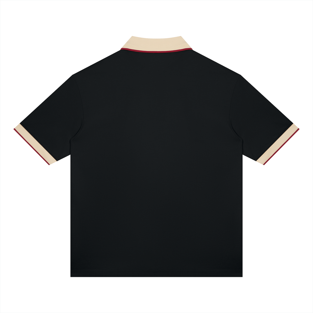 Unisex color block polo shirt