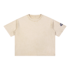 ROODUSC - Camiseta de algodón de corte cuadrado con lavado mineral