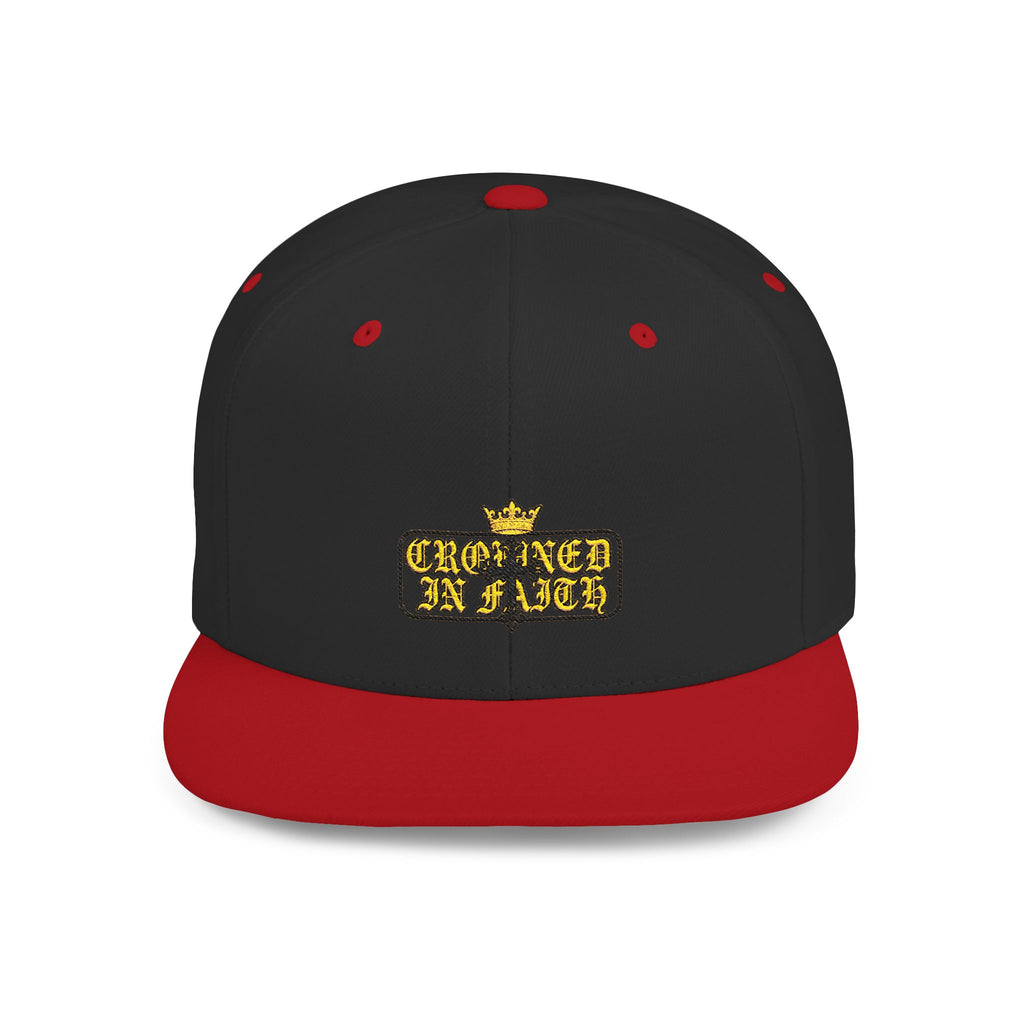 Crowned in Faith Snapback — Negro/Rojo