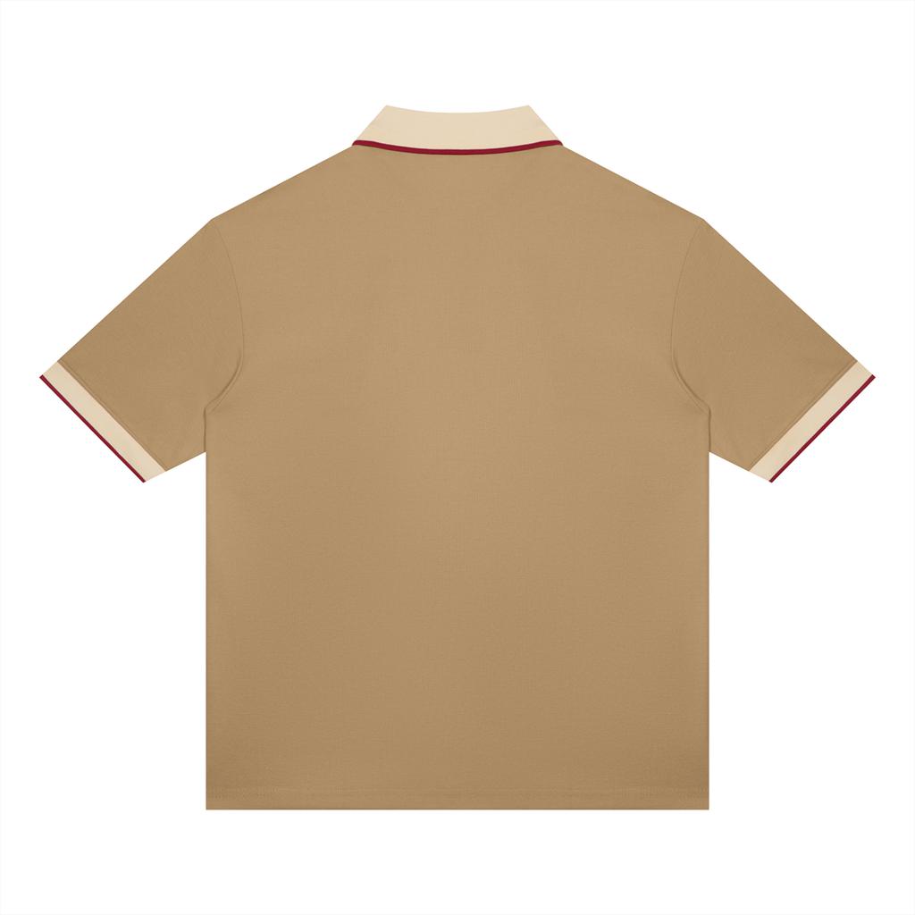 Unisex color block polo shirt