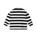 ROODUSC Striped Long-Sleeve Polo — Eagle Chest Emblem
