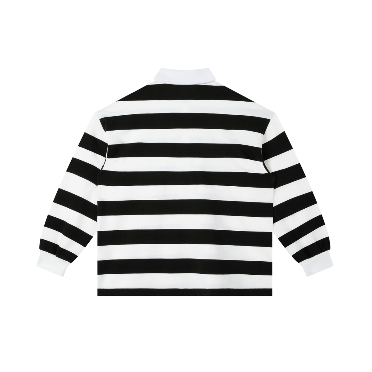 ROODUSC Striped Long-Sleeve Polo — Eagle Chest Emblem