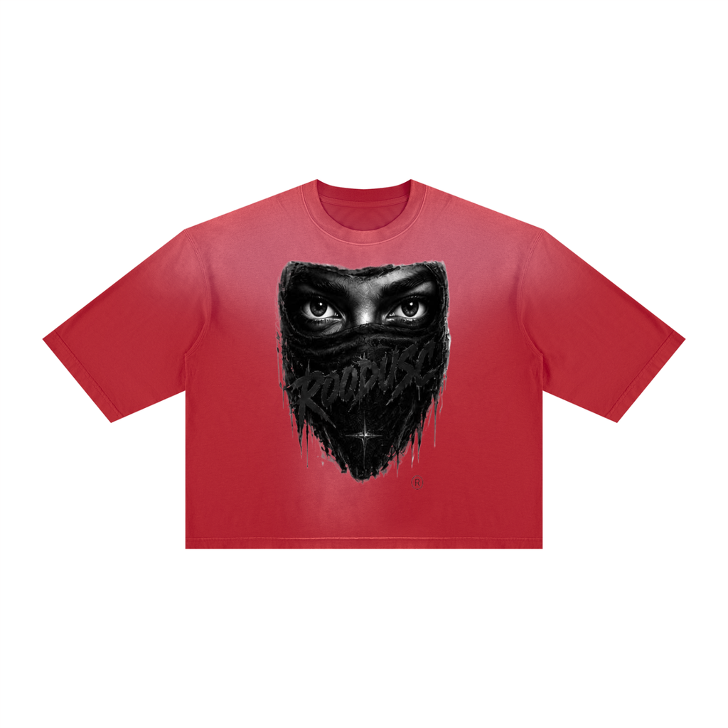 Camiseta unisex ROODUSC de corte cuadrado con efecto lavado vintage y desgaste por sol