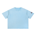 ROODUSC - Camiseta de algodón de corte cuadrado con lavado mineral