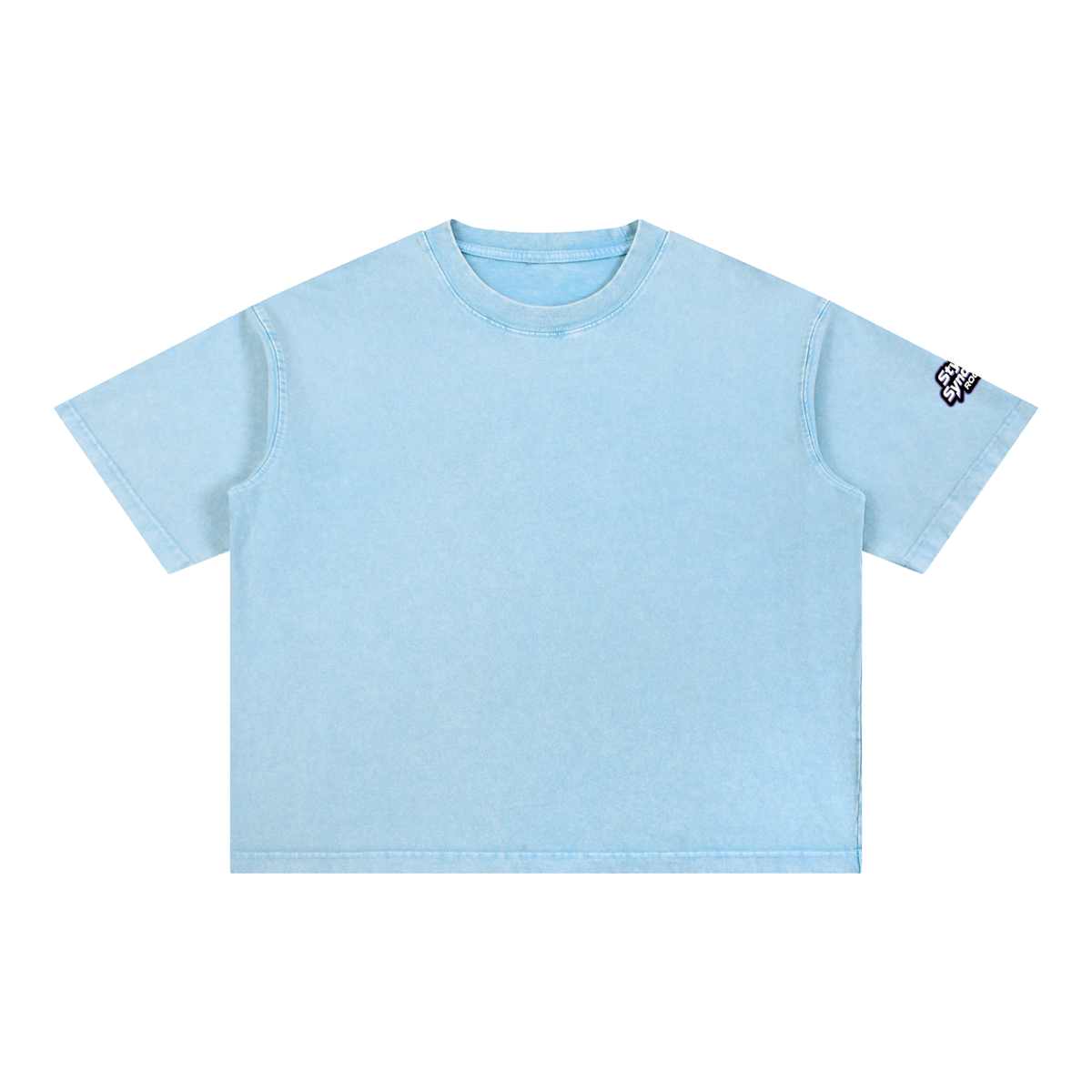 ROODUSC - Camiseta de algodón de corte cuadrado con lavado mineral