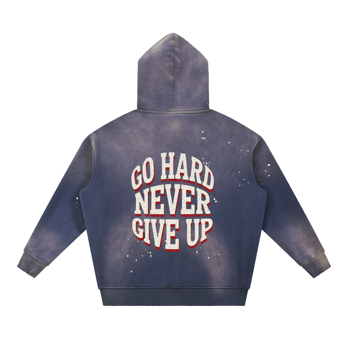 Vintage washed frayed fleece hoodie