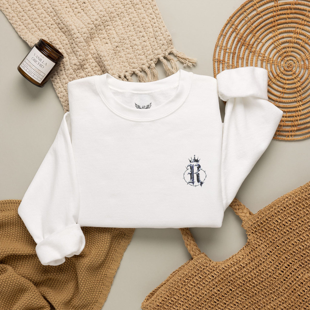Anchor Crest Crewneck Sweatshirt — Nautical Vintage Anchor Logo