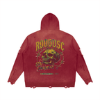 ROODUSC- Suéter unisex con cierre completo y acabado desgastado