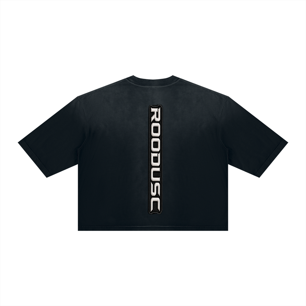 Camiseta unisex ROODUSC de corte cuadrado con efecto lavado vintage y desgaste por sol