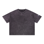ROODUSC - Camiseta de algodón de corte cuadrado con lavado mineral