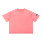 ROODUSC - Camiseta de algodón de corte cuadrado con lavado mineral
